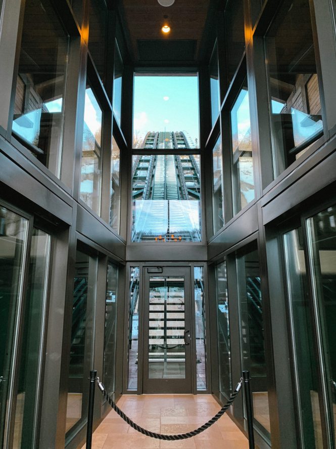 entry to funicular at st. regis deer valley utah resort